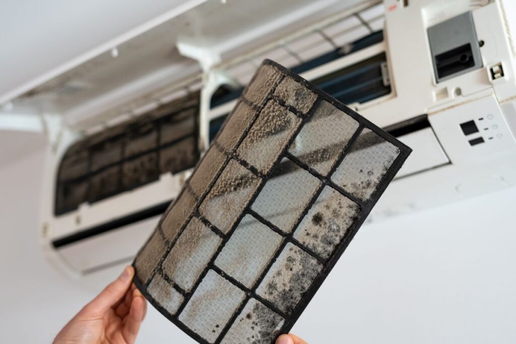 Air conditioner filter dusty