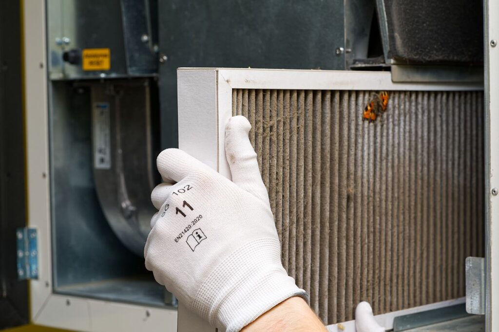 Replacing the filter in the central ventilation system, furnace